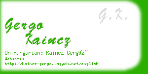 gergo kaincz business card